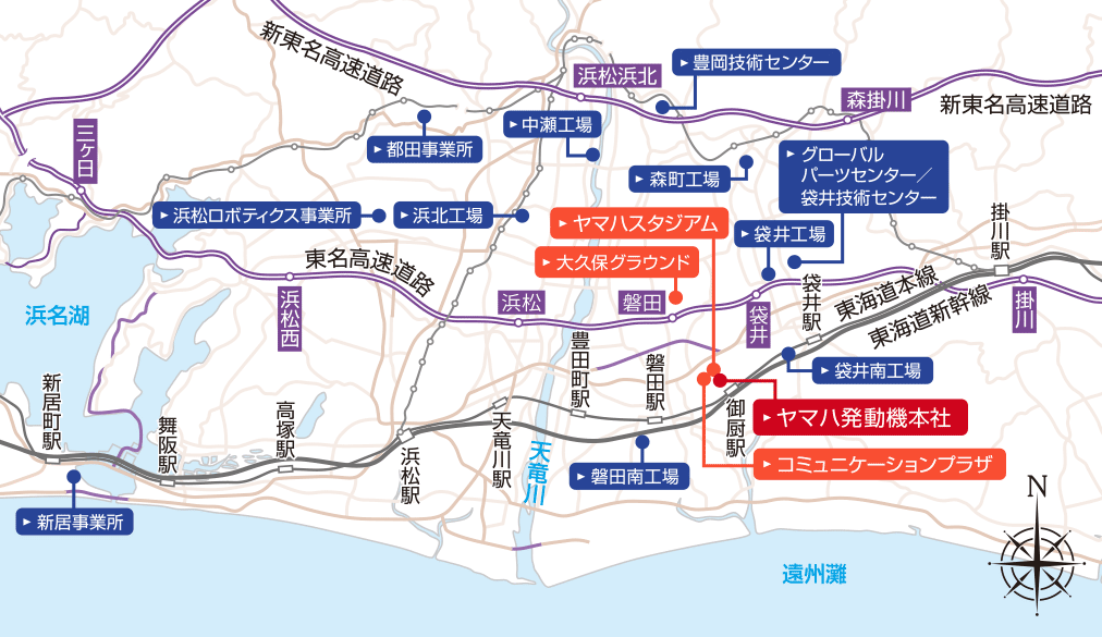 本社及び周辺の地図