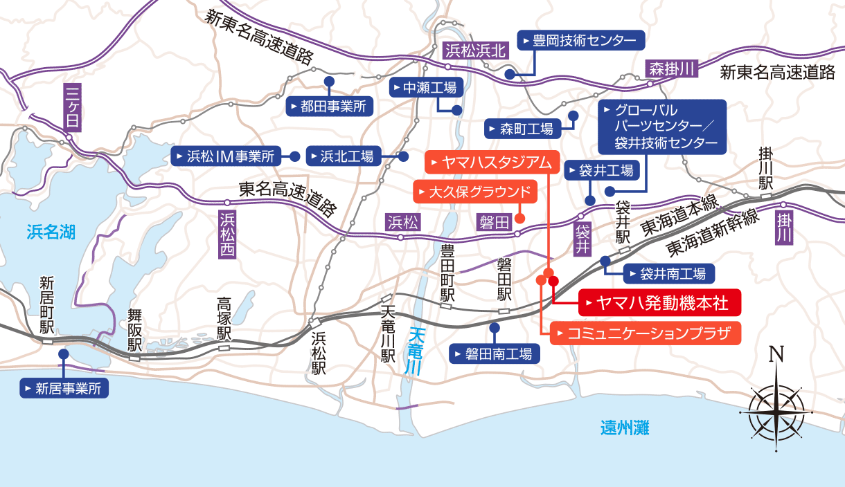 本社及び周辺の地図